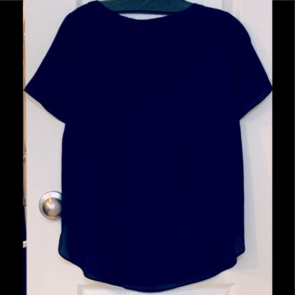 Hi-Low Hem Crew Neck - Navy - Picture 2 of 2